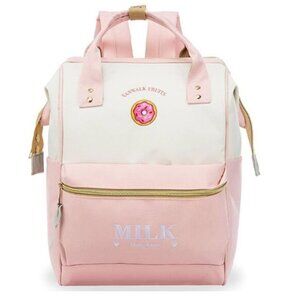 ZOMAKE  Pink and White Milk 15.6-Inch Kawaii Laptop Backpack – Cute Donut Design